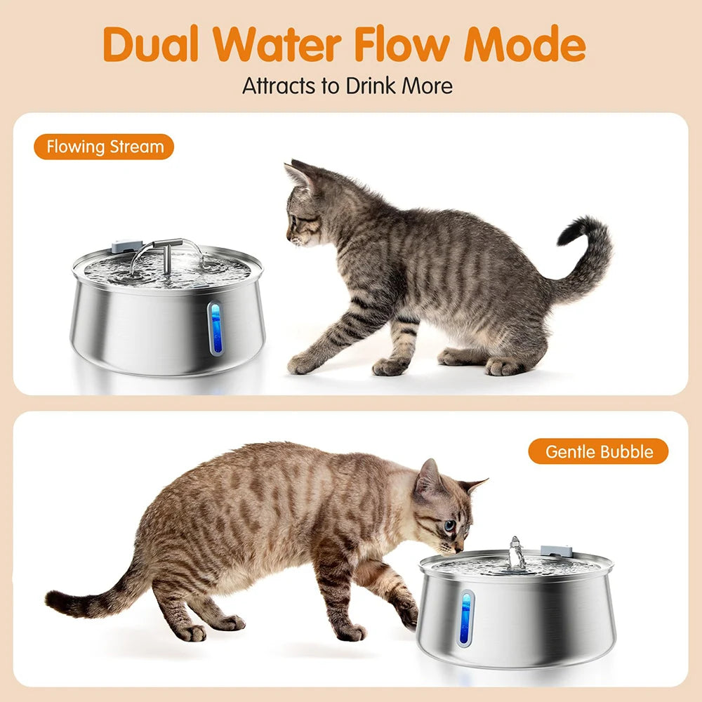 Multi-Layer SS Cat Water Fountain